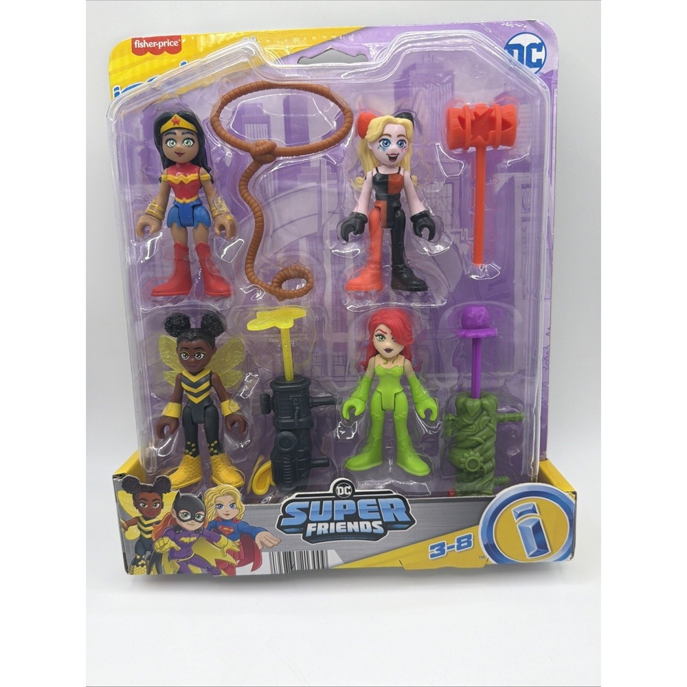 DC Super Friends Figure Set Wonder Womanβ Harley Quinn Poison Ivy Bumblebee